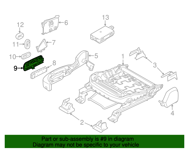 20132019 Ford Seat Switch Bezel BB5Z7863258CC QuirkParts