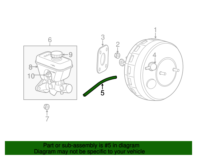 Genuine Chrysler 52124749AE Brake Booster Vacuum Hose