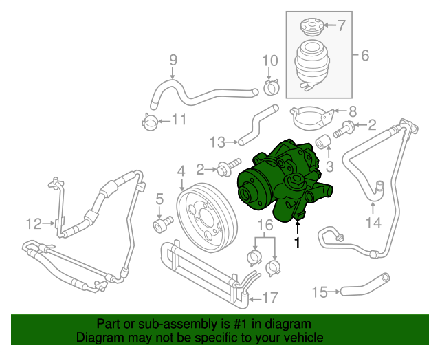 20112012 Audi Q5 Power Steering Pump 8R0145153D Audi USA Parts