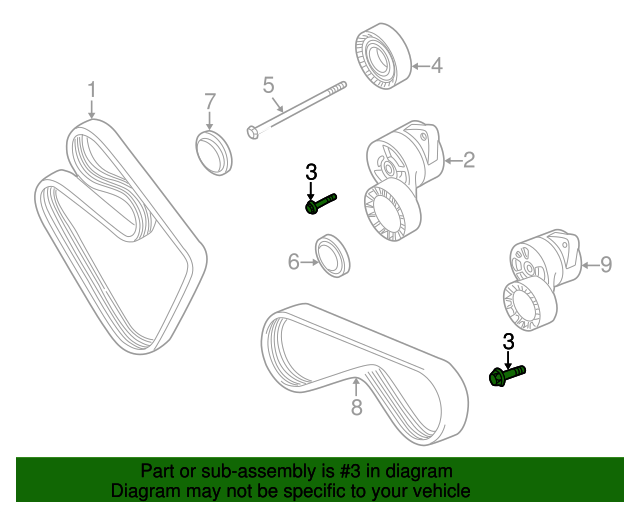 Genuine BMW 07119905533 Belt Tensioner Bolt FREE Shipping on