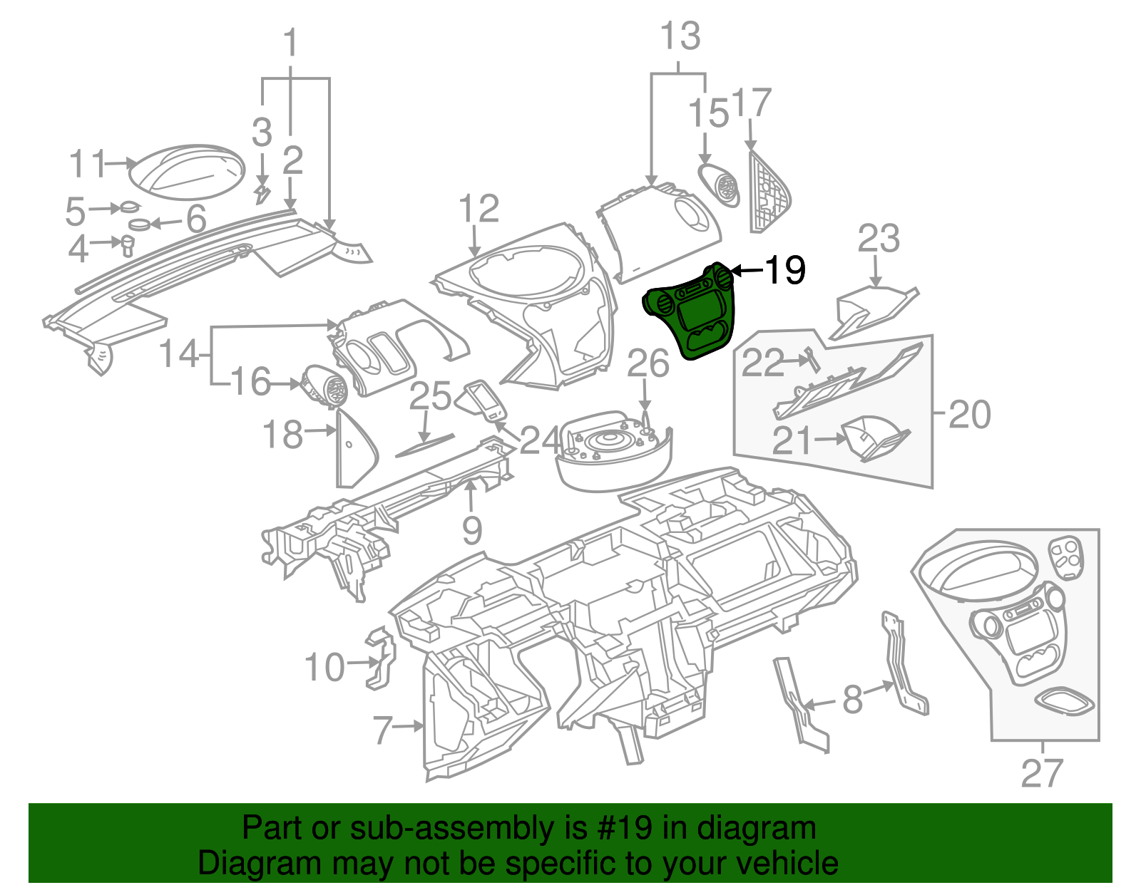 Plate Assembly, I/P Acsry Tr *Silver - GM (10393242)