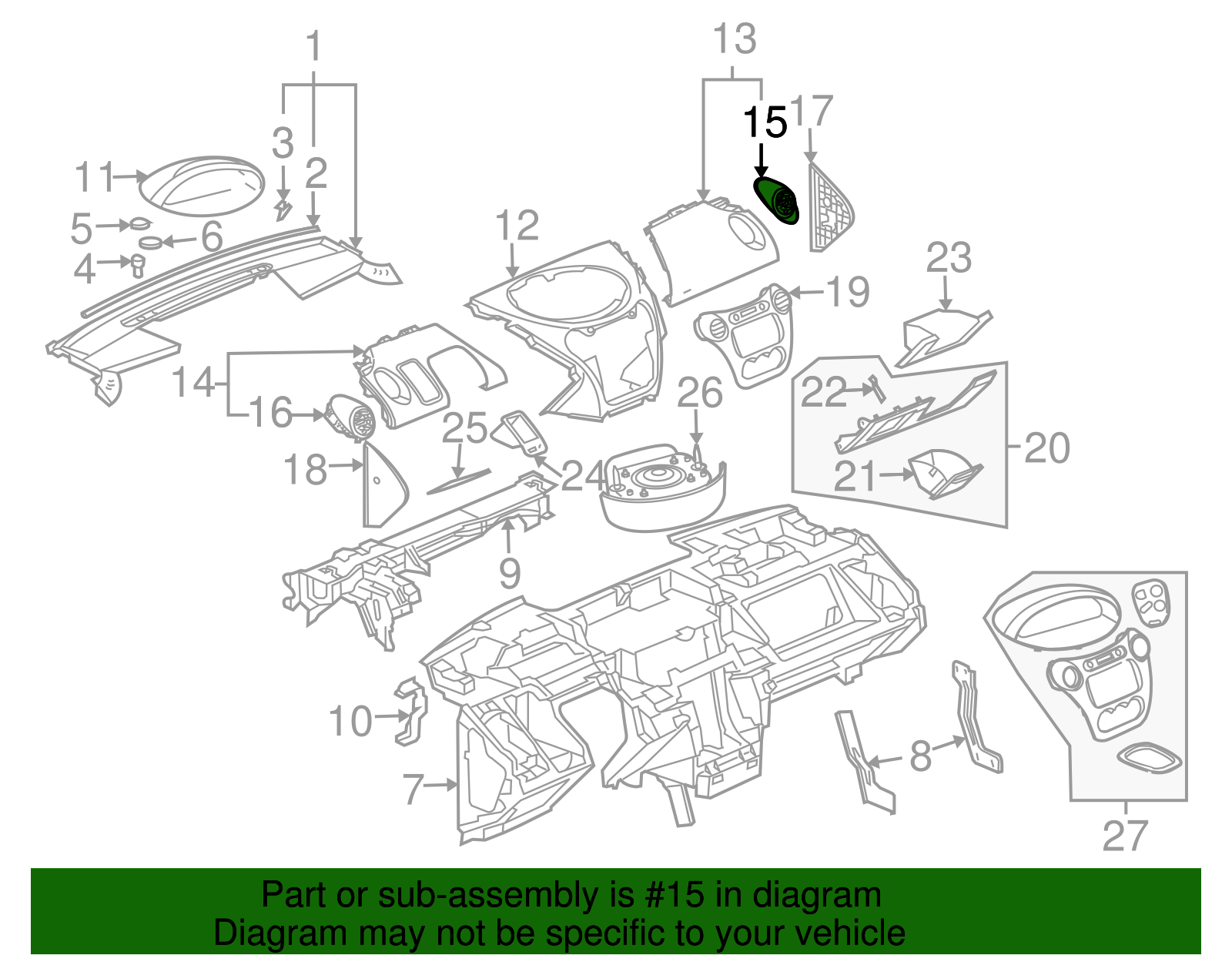 Outlet Assembly, I/P Otr Air *Ebony - GM (10394290)