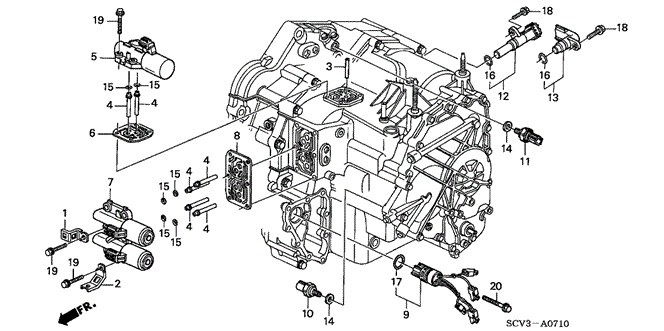Switch Assembly, AT Oil Pressure (Washimiya) - Honda ... fuel filter on 2003 honda rancher es 