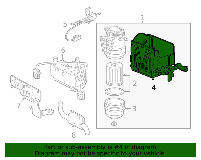 20172022 GM Fuel Filter Bracket 84248898 GM