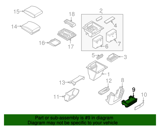 51167127150 20042006 BMW X5 Cup Holder (51167127150) BMW of