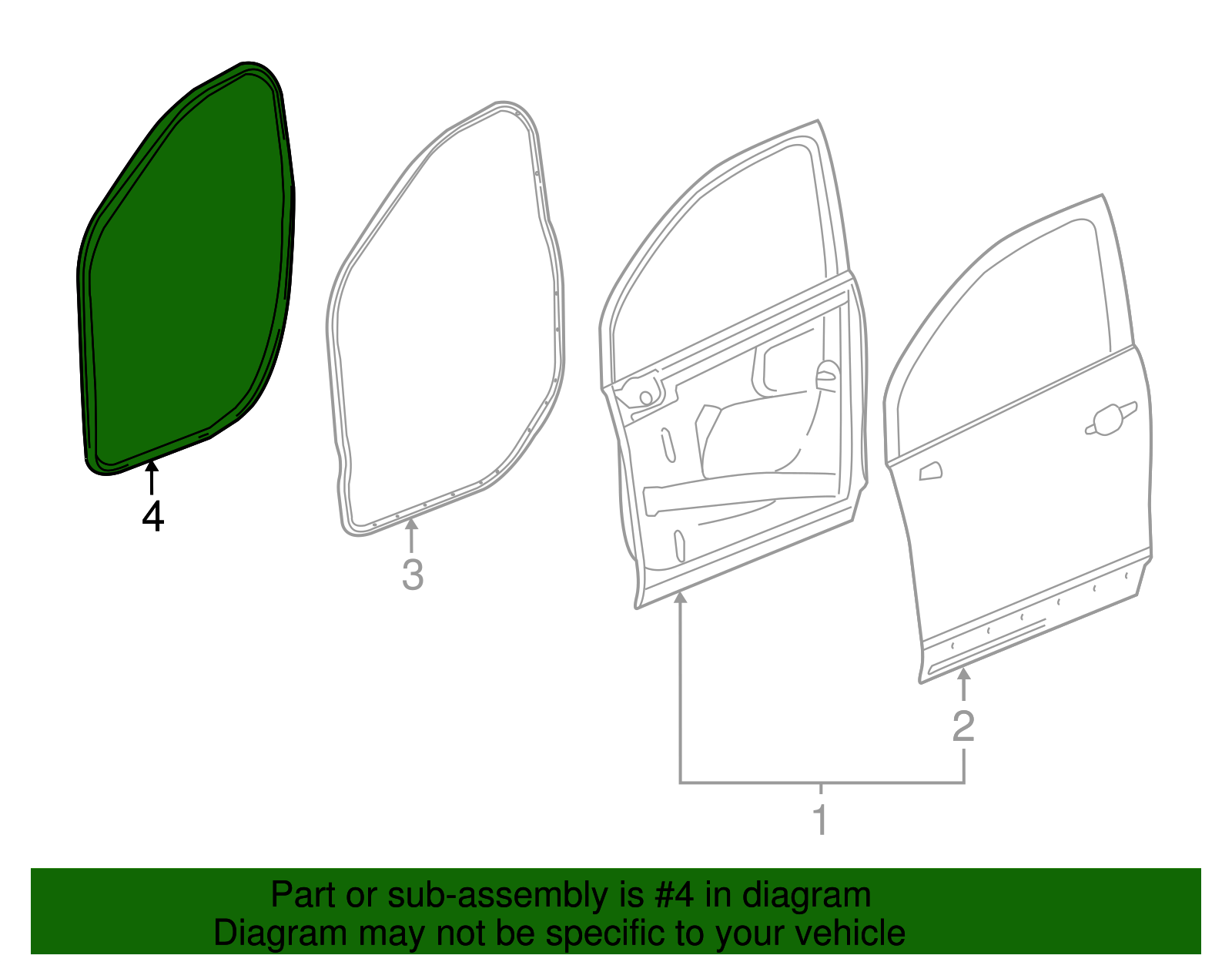 Driver Side Front Door Weatherstrip - GM (94550166)