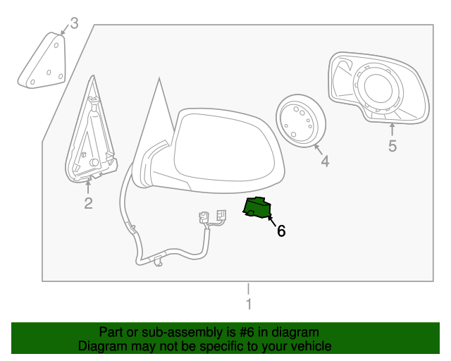 20022007 GM Outside Rearview Mirror Courtesy Lamp 88980307