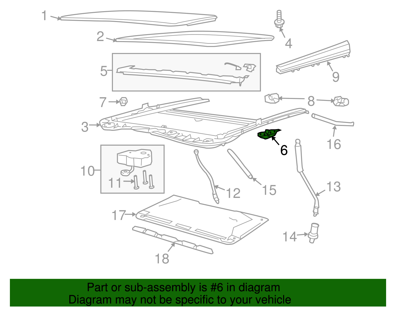 Sunroof Air Deflector Arm Retainer - GM (92199667)