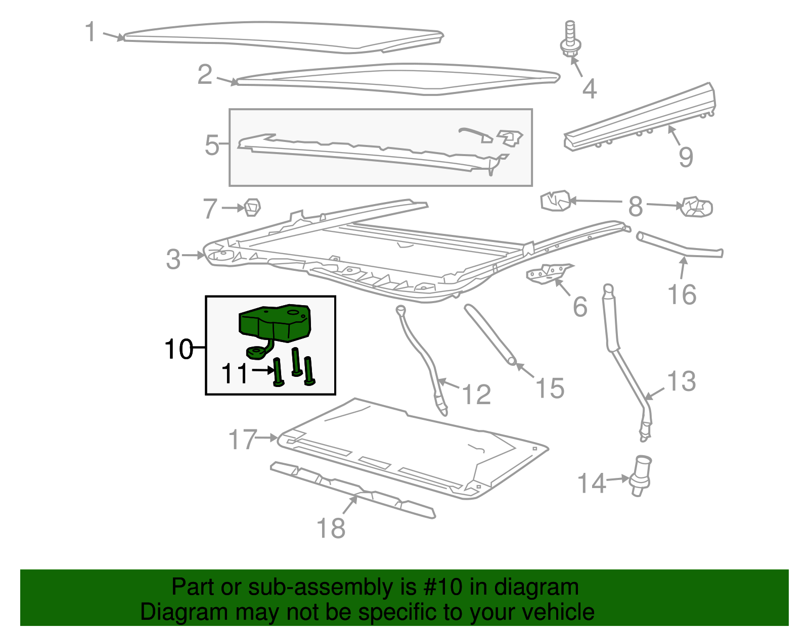 Motor Kit, Sun Roof Actr - GM (92223311)
