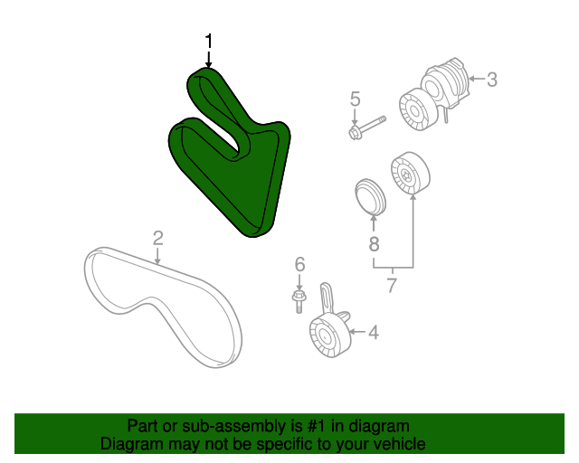 11287540949 20072010 BMW X5 Serpentine Belt (11287540949) BMW