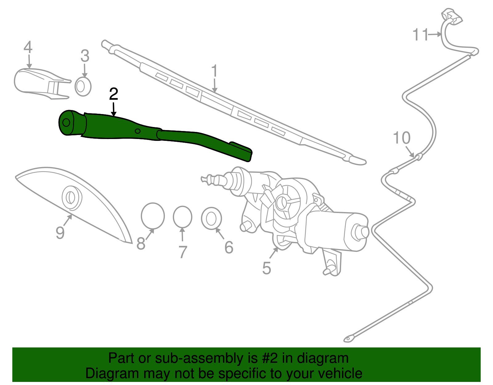 Rear Window Wiper Arm - GM (95212731)