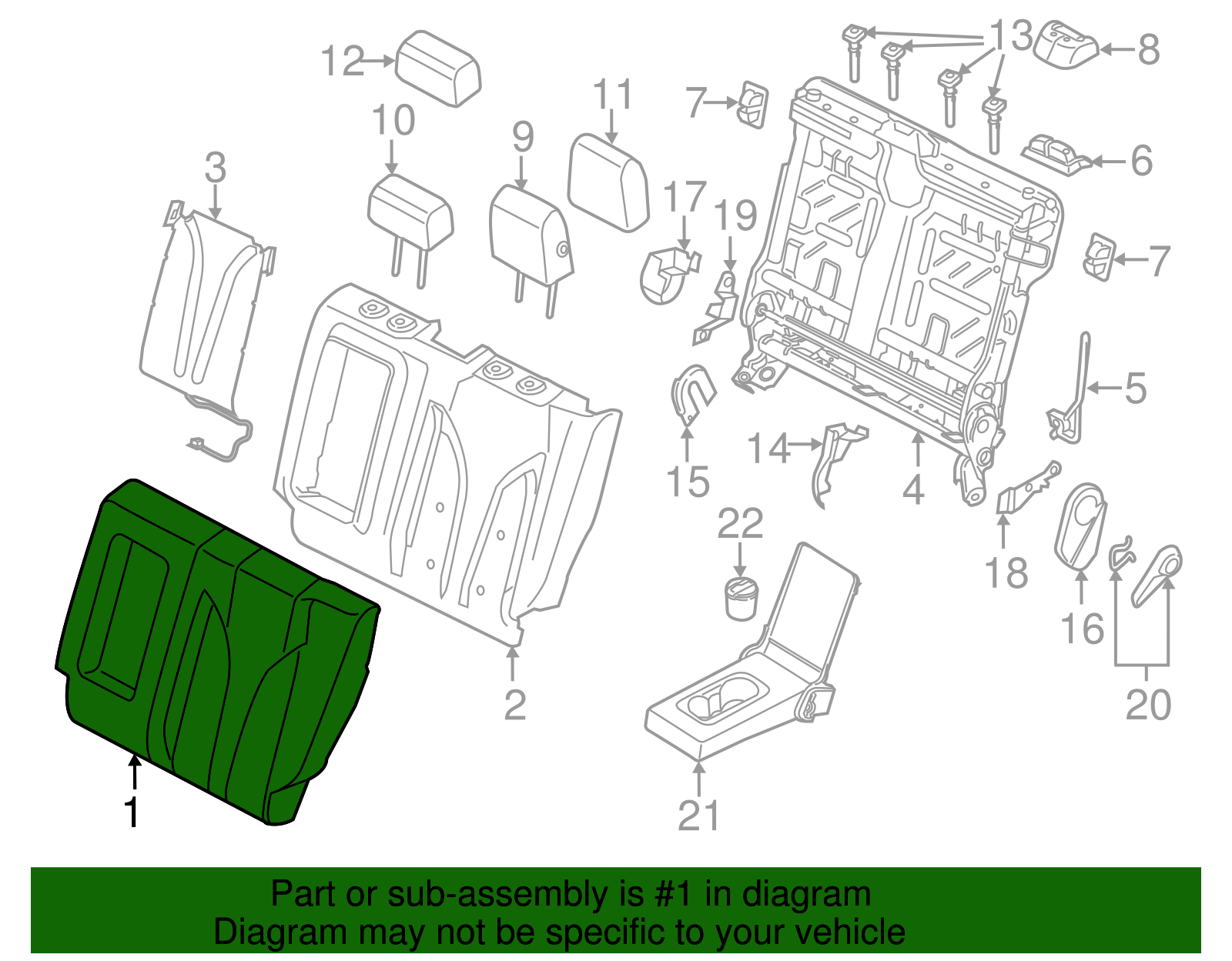Seat Back Cover - Ford (GJ7Z-7866601-FB)