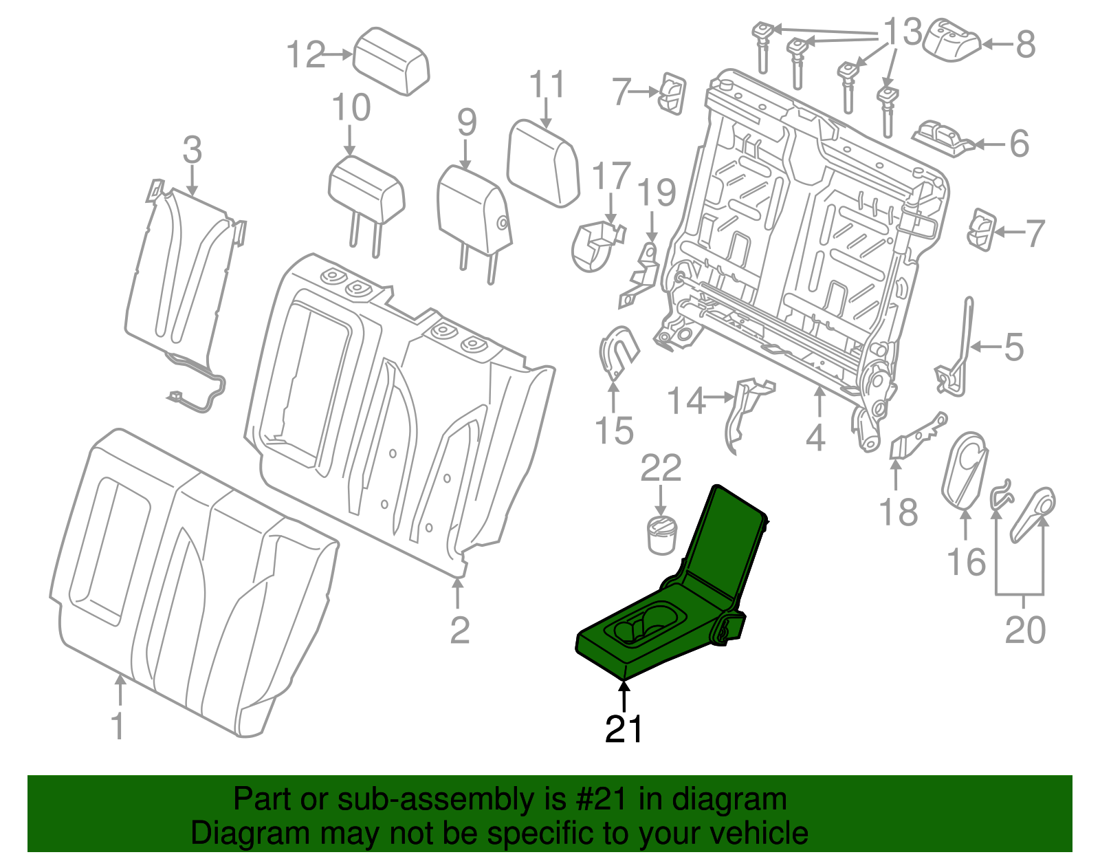 Armrest Assembly - Ford (GJ7Z-7867112-BD)