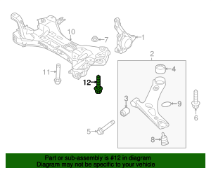 55448-3Z000 - Suspension Cross-Member Rear Bolt 2018-2023 Kia | Kia ...