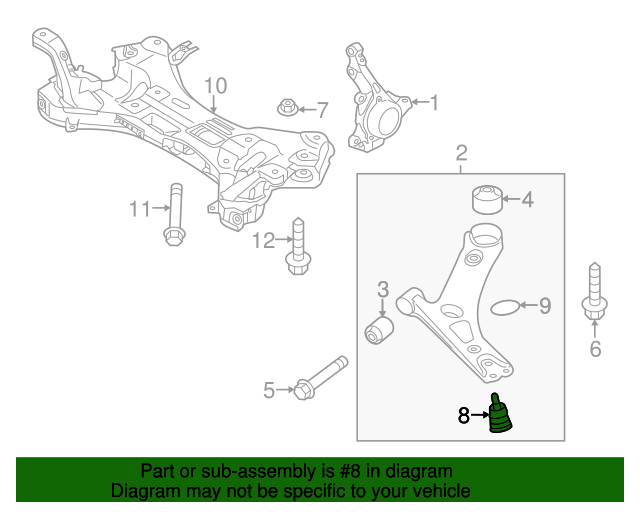 OEM Ball Joint Right Side For Hyundai Kona/Elantra, Kia Forte | Part #54530-F2100