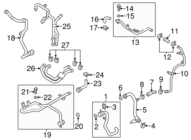 2009-2012 Volkswagen Touareg Connector Hose 7L6-122-073-H | vwpartscente