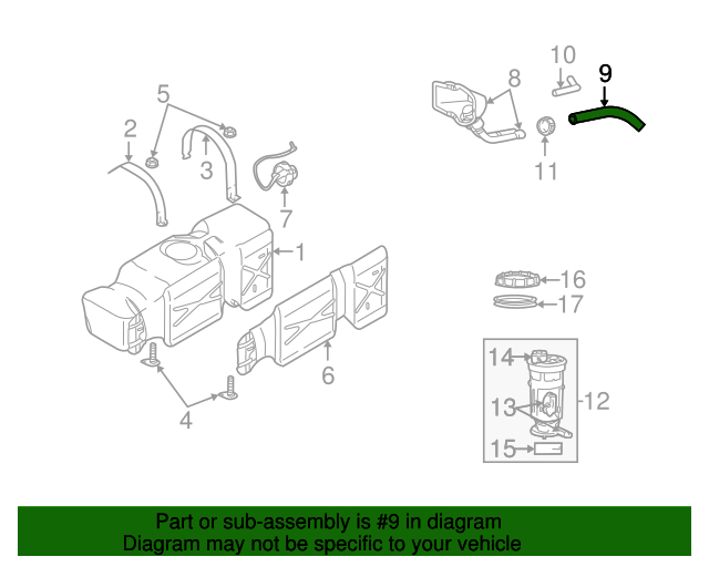 Genuine Chrysler 52102596AA Fuel Filler Hose