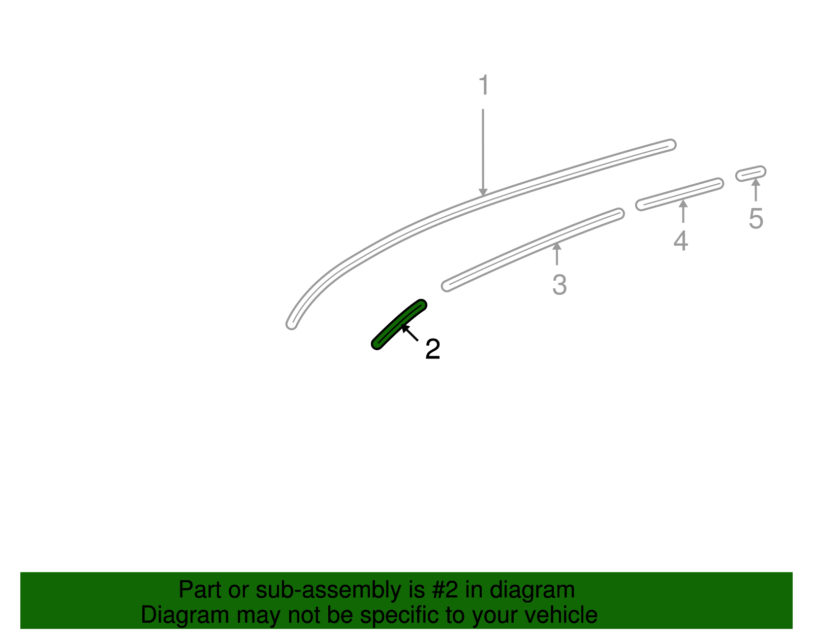 Passenger Side Roof Front Drip Molding - GM (96660624)