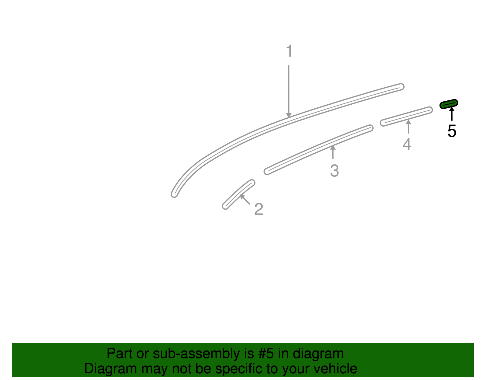 Driver Side Roof Rear Drip Molding - GM (96660635)