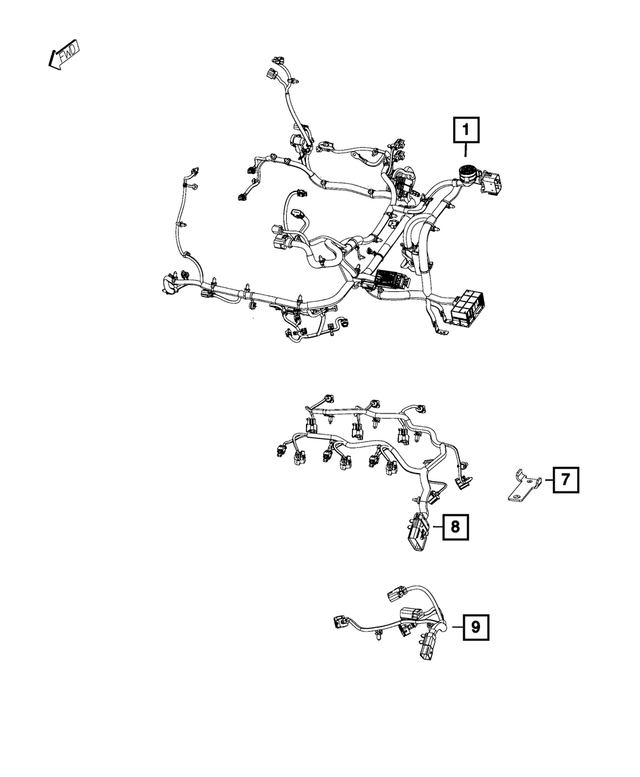 2018 Mopar Knock, Oil Pressure, & Temperature Sensor Wiring 68360191AA My Mopar Parts