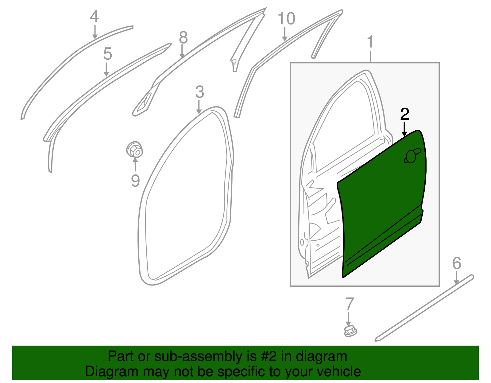 Passenger Side Front Door Outer Panel - GM (92457477)