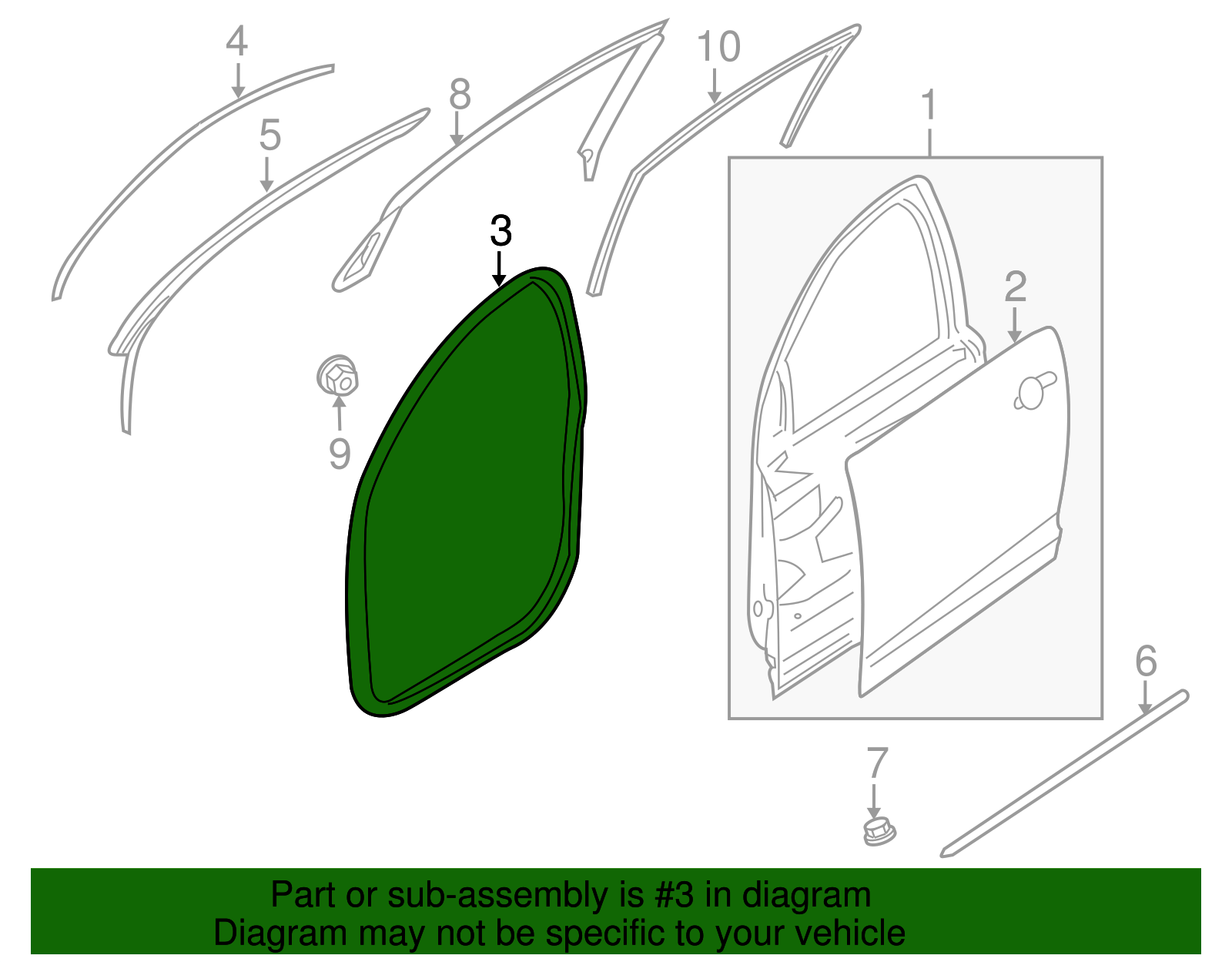 Weatherstrip Assembly, Front S/D - GM (92200771)