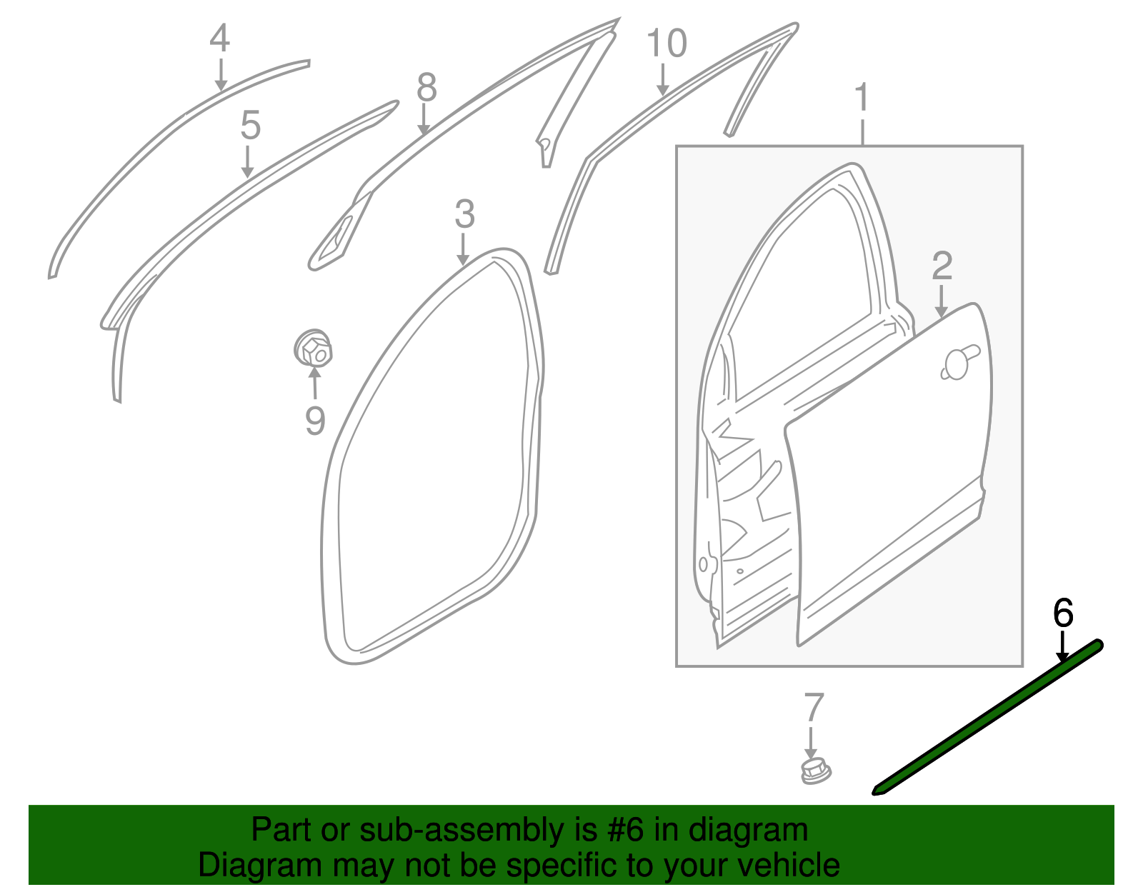 Driver Side Door Seal - GM (92280414)