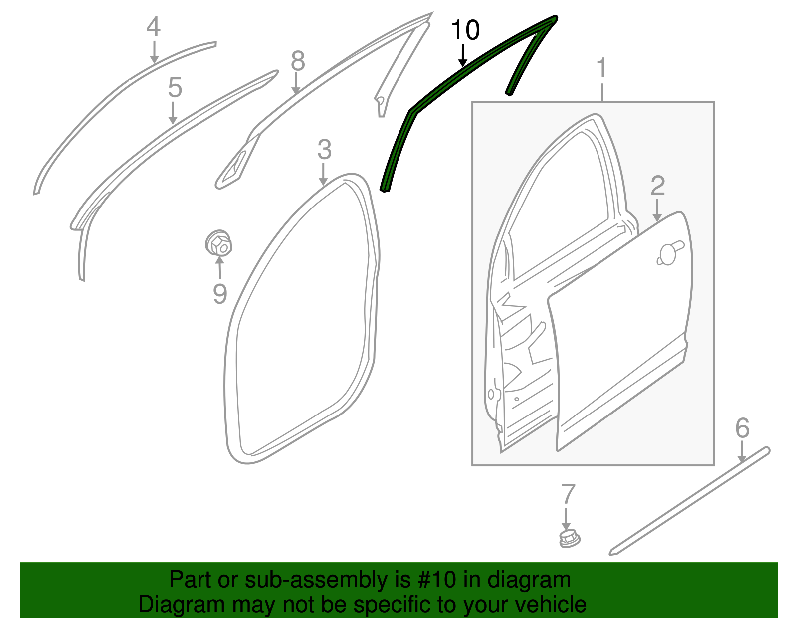 Weatherstrip-Front S/D Wdo - GM (92205208)