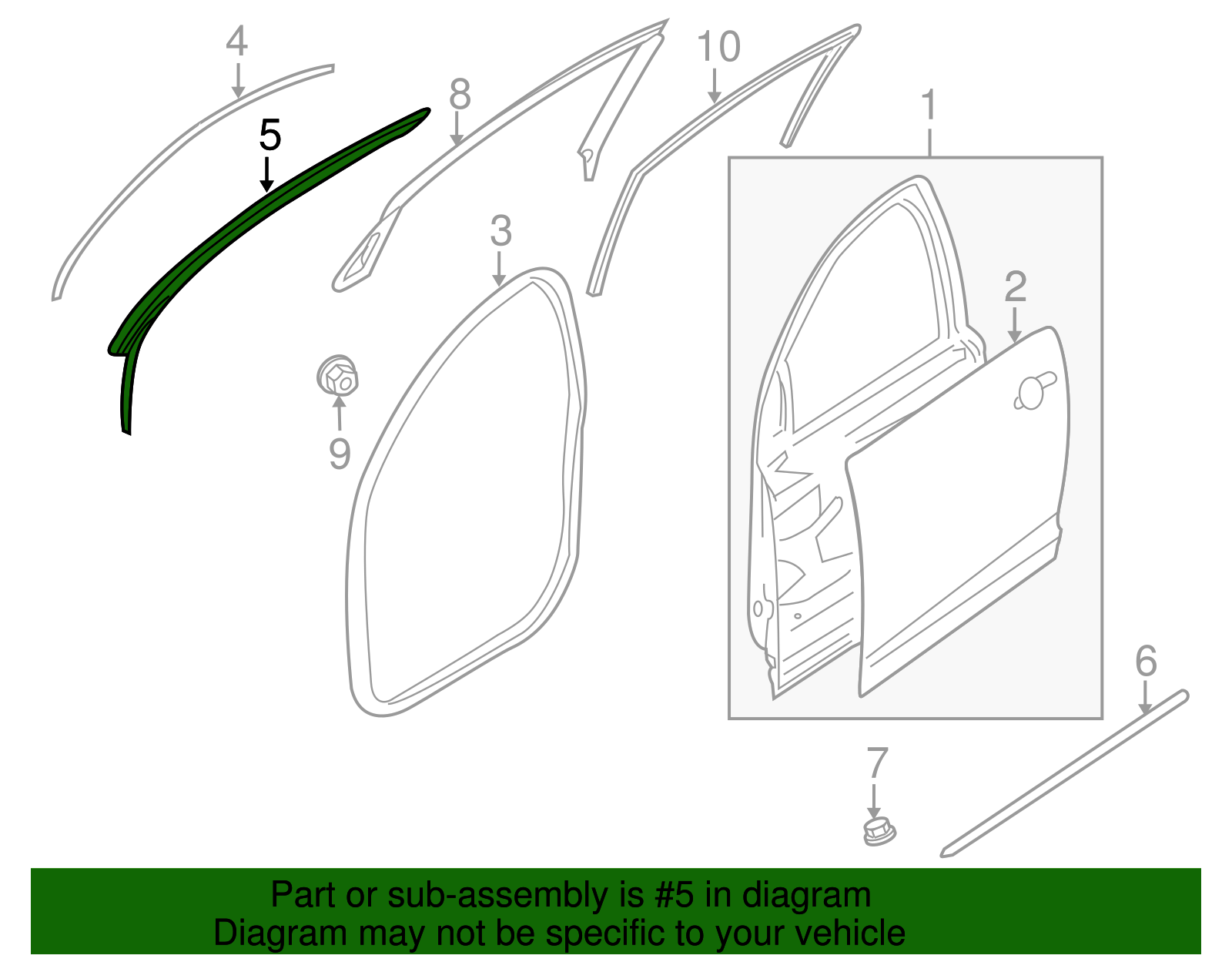 F (S)Weatherstrip - GM (92280412)