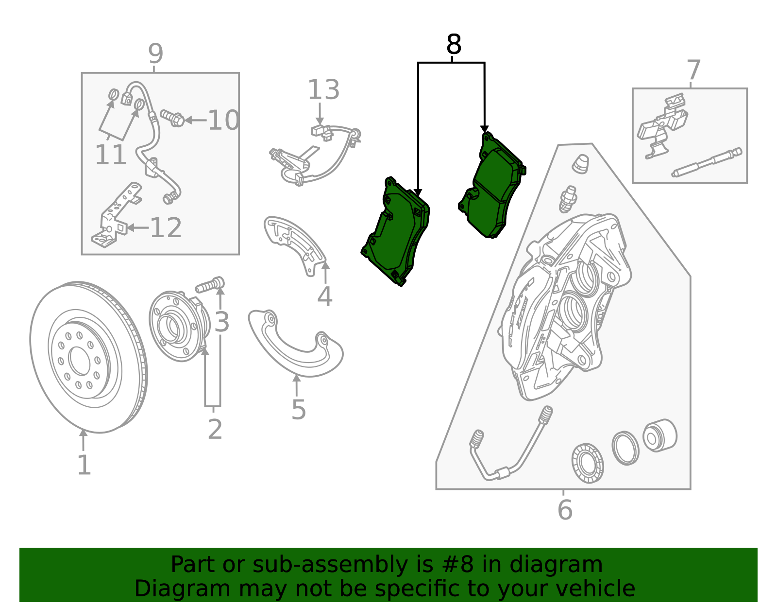 Rear Disc Brake Pad Set - GM (87842603)