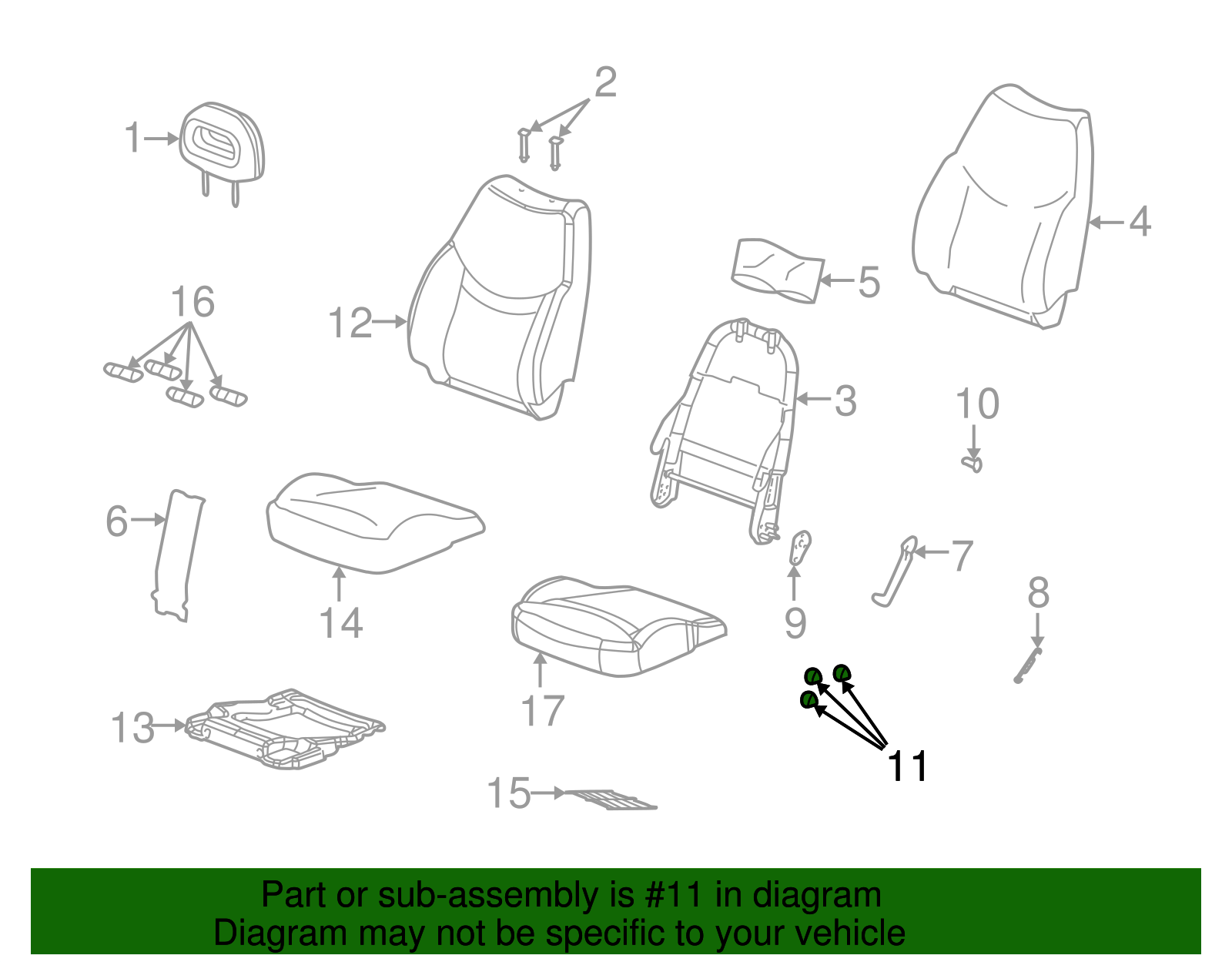Seat Cushion Nut - GM (11518957)