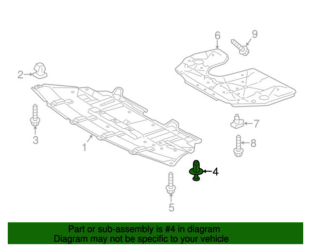 TOYOTA OEM Splash Shield-Front Shield Clip 9046707216
