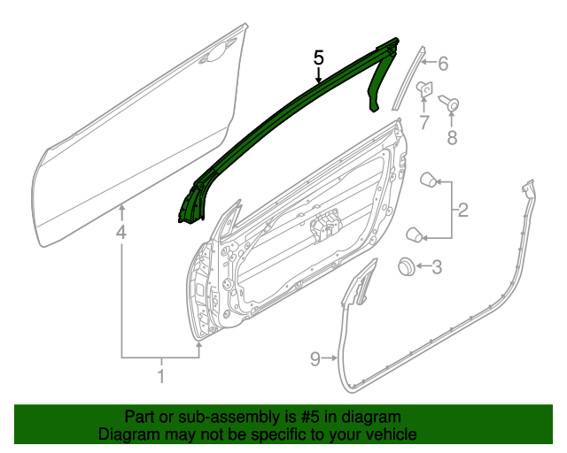 82160A7200 Upper WeatherStrip 20142016 Kia Forte Koup Kia.Parts