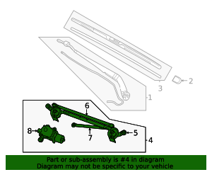 thumbnail image 2 of Front Windshield Wiper Linkage Compatible With Nissan Frontier 05-18, Pathfinder 05-12, Xterra 2 of 3