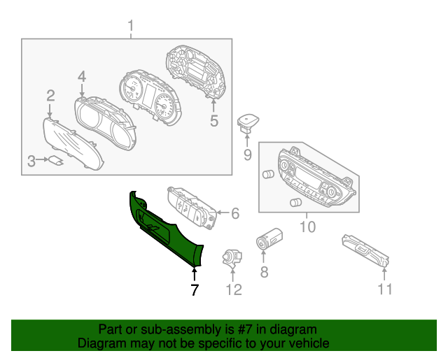 93712-G3000-XUG - Instrument Panel Trim Panel 2018-2020 Hyundai Elantra ...