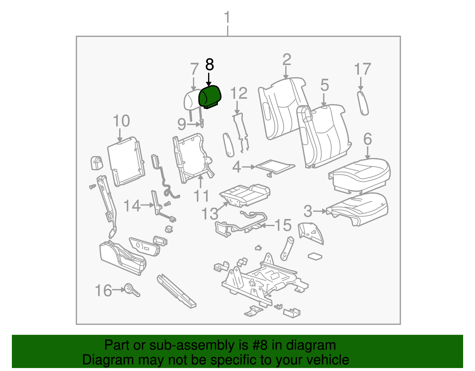 Headrest Cover - GM (89044894)