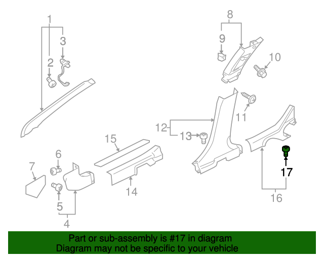 20052022 Mitsubishi Door Trim Panel Clip MU000504 Factory Mitsubishi Parts