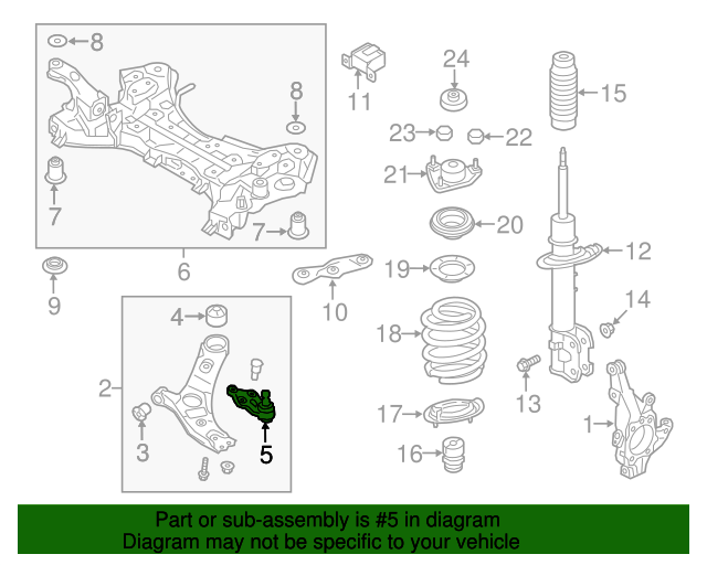 20142015 Kia Sorento Lower Ball Joint 545302P100 Kia Automotive Parts