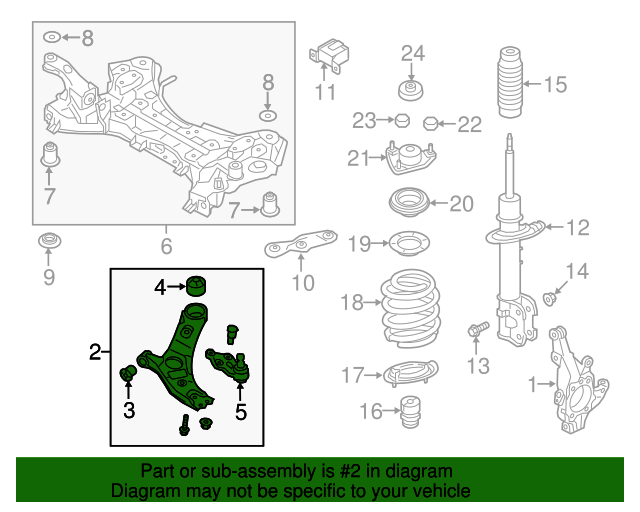 545002P401 Lower Control Arm 20142015 Kia Sorento Kia.Parts Store
