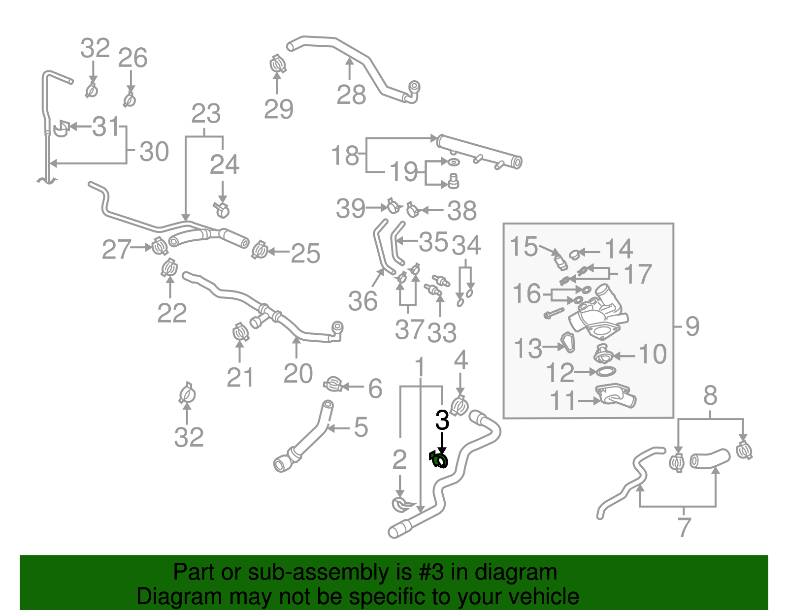 Upper Hose Rear Bracket - Volkswagen (N-105-390-01)