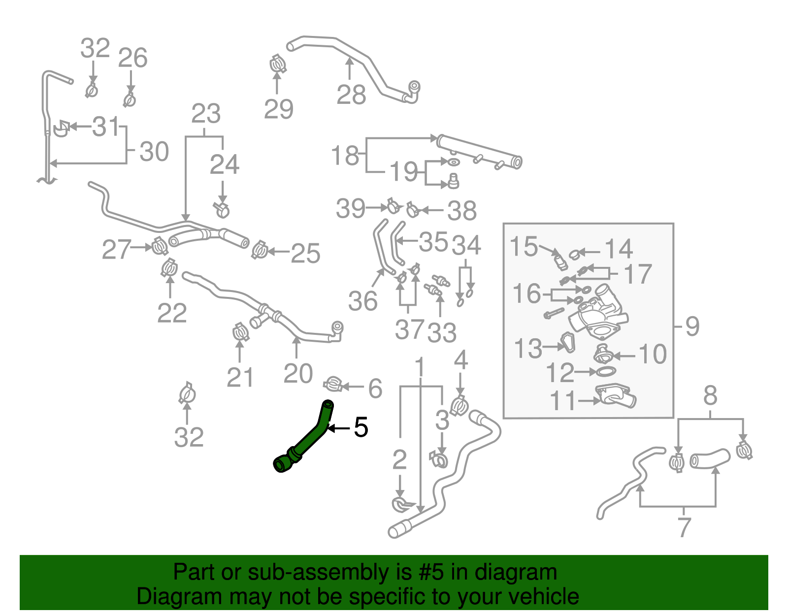 Lower Hose - Volkswagen (7L0-122-051)