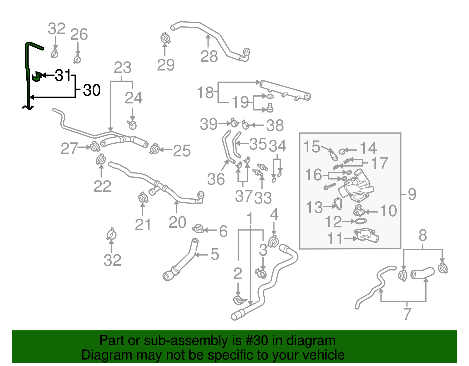 Reservoir Hose - Volkswagen (7L0-122-447)