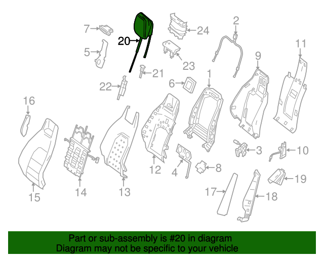 Head Restraint 20797044007M17 MB OEM Parts