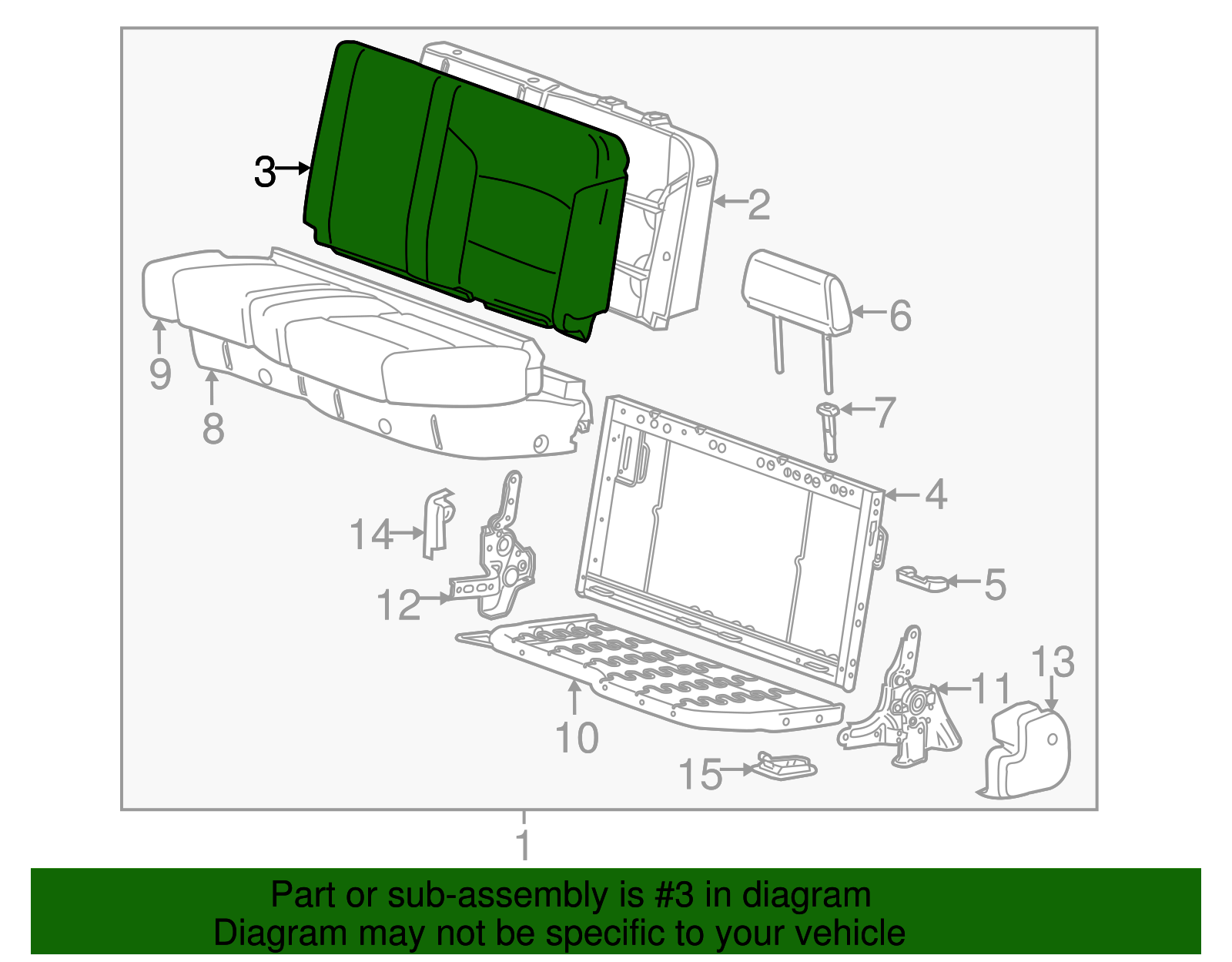 Dune Rear Driver Side Seat Back Cover - GM (84441031)