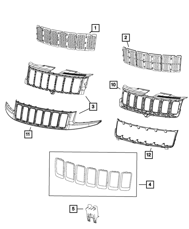 Mopar OEM Radiator Grille Trim Ring Kit For Jeep Wrangler JL (2018-2023) – Part 6CG99TZZAC