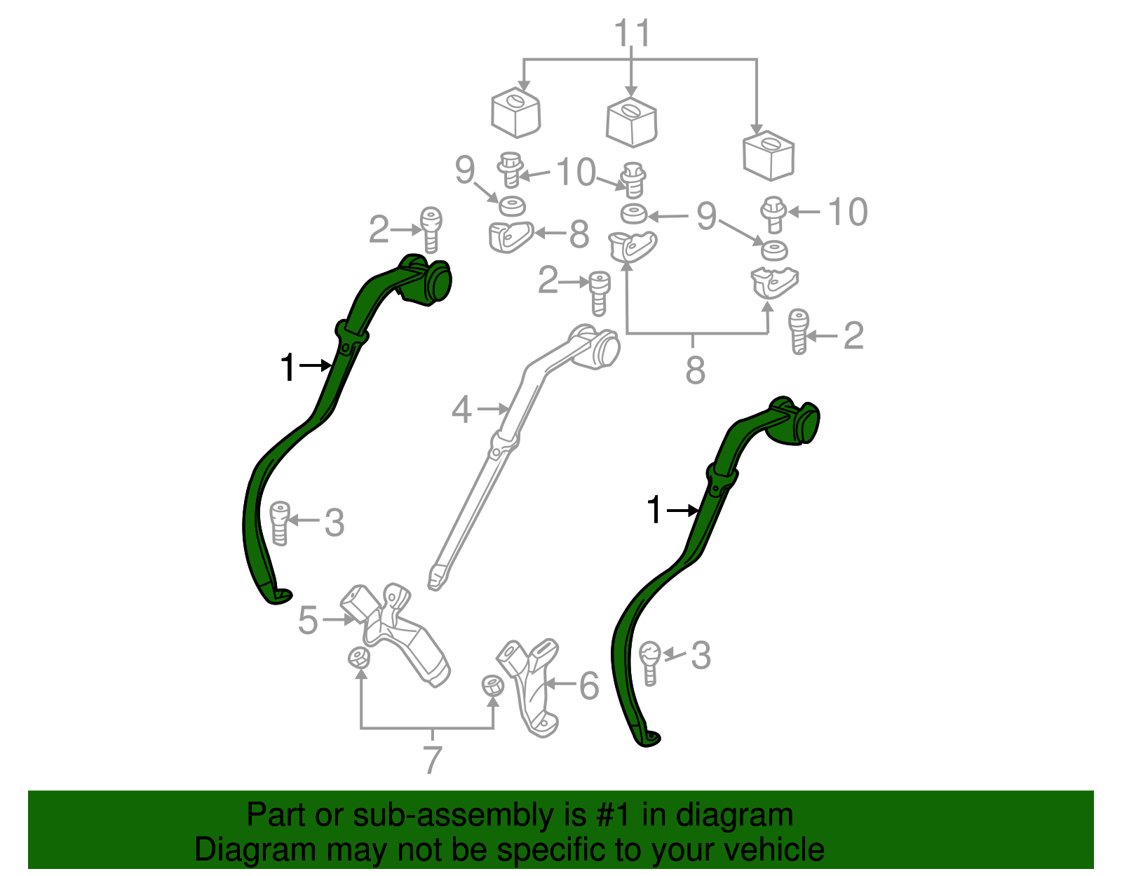 Belt Kit, R/Seat (Retr Side) *Md*Oak - GM (88894573)