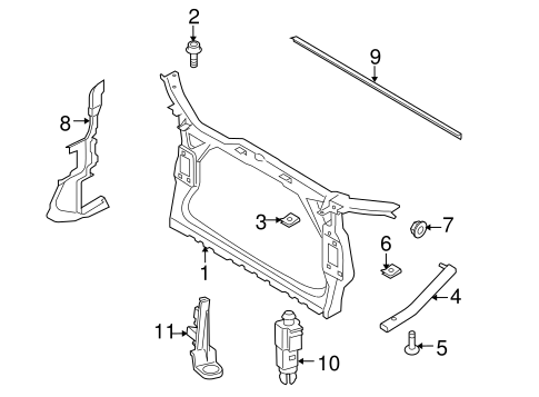 Radiator Support For 2011 Audi S5 Genuine Audi Parts