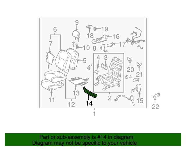 Honda Genuine 81135-SM4-A00AC Seat Cushion Frame Assembly