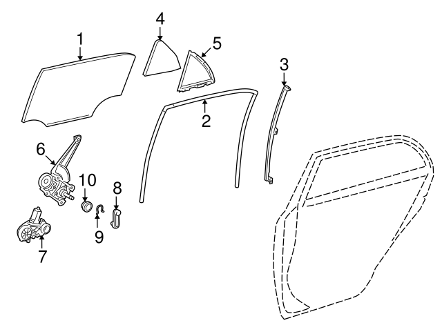 2009-2013 Toyota Corolla Glass Weather-Strip 68189-02120 | OEM Parts Online