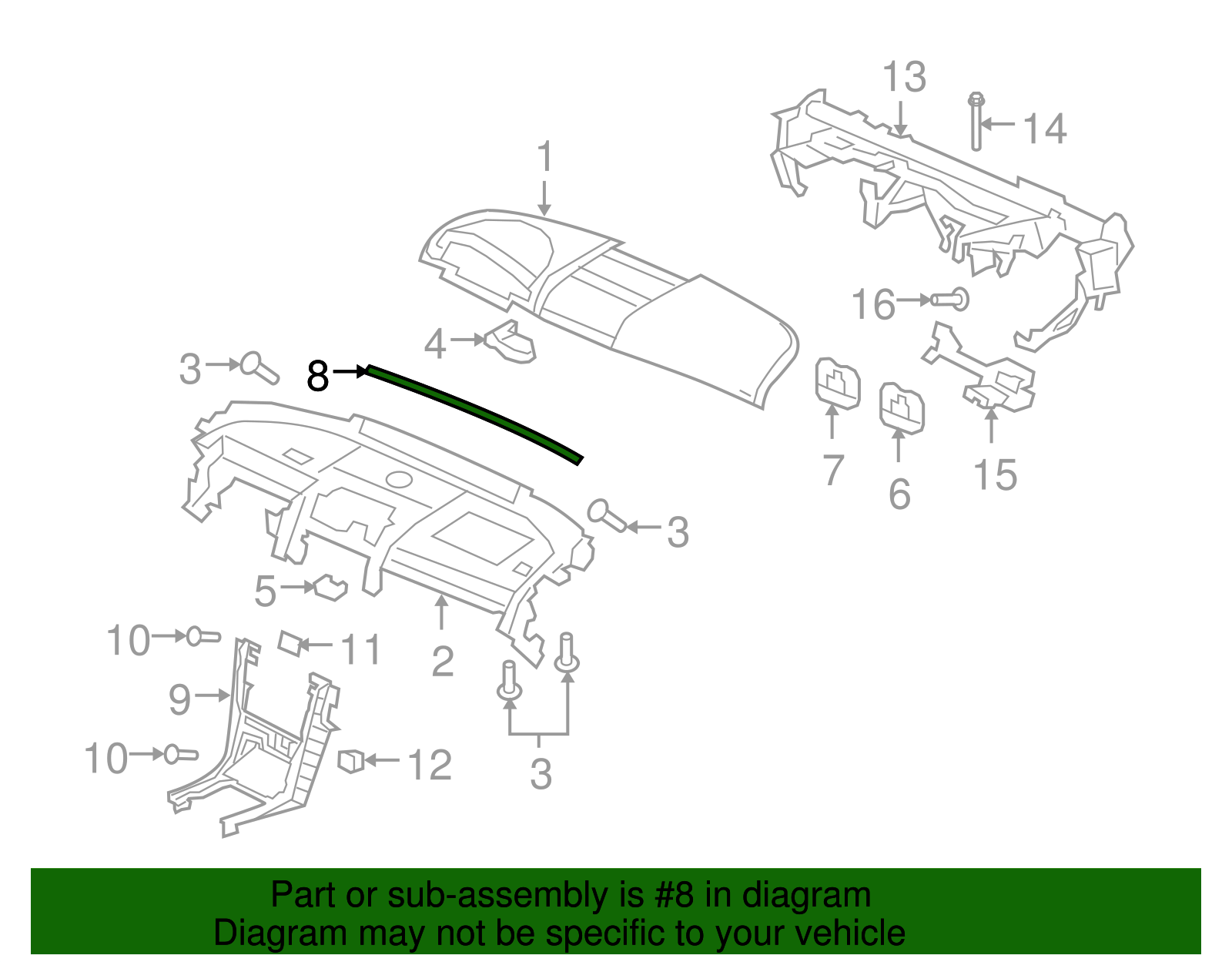 Instrument Panel Insulator Seal - GM (92215604)